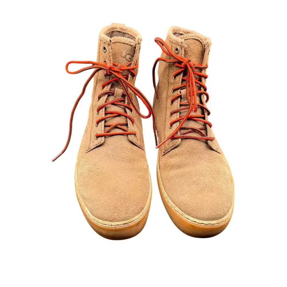 UGG Men’s Suede High Top Boots Brown Gum Sole Lace Up Size 8.5